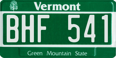 VT license plate BHF541