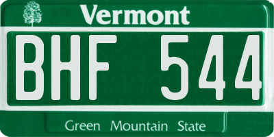 VT license plate BHF544