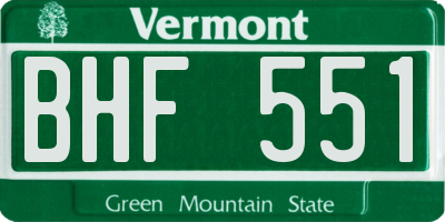 VT license plate BHF551