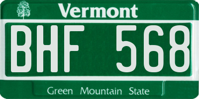 VT license plate BHF568