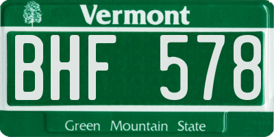 VT license plate BHF578
