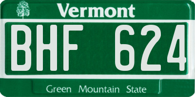 VT license plate BHF624