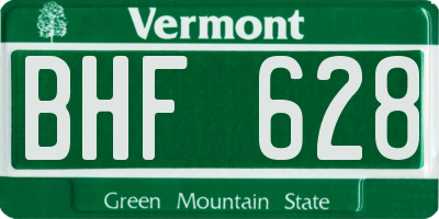 VT license plate BHF628