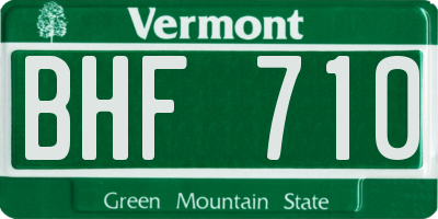 VT license plate BHF710
