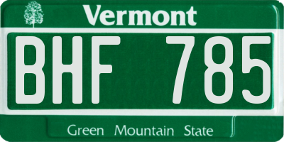 VT license plate BHF785