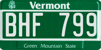 VT license plate BHF799