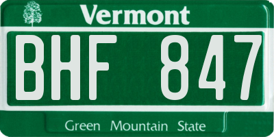 VT license plate BHF847