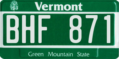 VT license plate BHF871