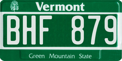 VT license plate BHF879