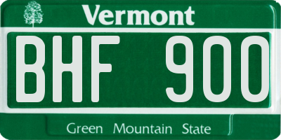 VT license plate BHF900