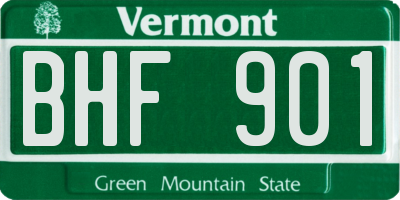 VT license plate BHF901