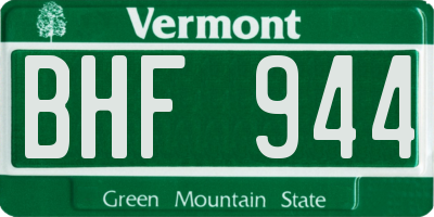 VT license plate BHF944
