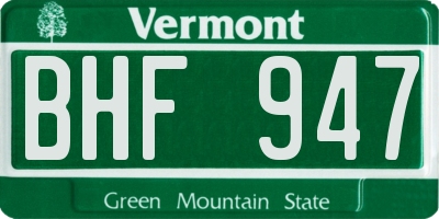 VT license plate BHF947