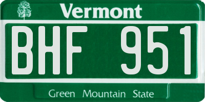 VT license plate BHF951