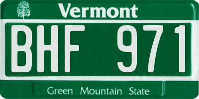 VT license plate BHF971