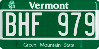 VT license plate BHF979