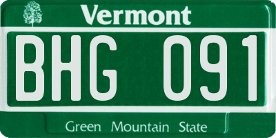VT license plate BHG091