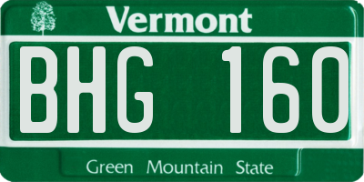 VT license plate BHG160