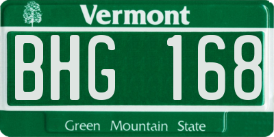 VT license plate BHG168
