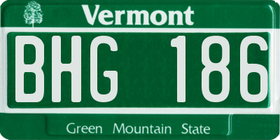 VT license plate BHG186