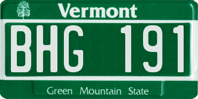 VT license plate BHG191