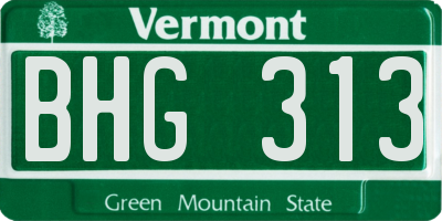 VT license plate BHG313