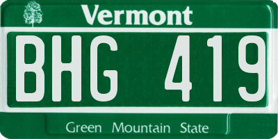 VT license plate BHG419