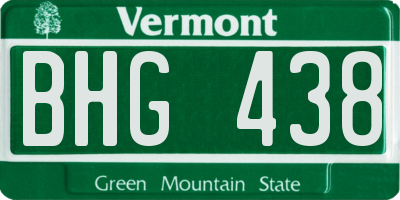 VT license plate BHG438