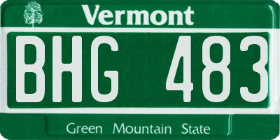 VT license plate BHG483