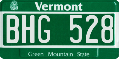 VT license plate BHG528