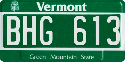 VT license plate BHG613