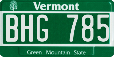VT license plate BHG785