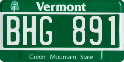 VT license plate BHG891