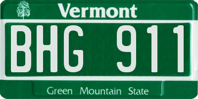 VT license plate BHG911