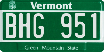 VT license plate BHG951