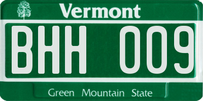 VT license plate BHH009