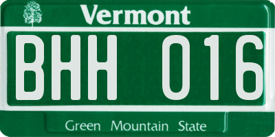 VT license plate BHH016