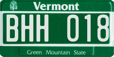 VT license plate BHH018