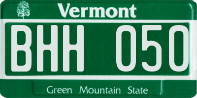 VT license plate BHH050