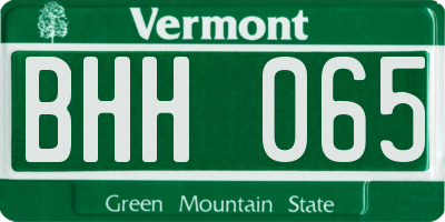 VT license plate BHH065