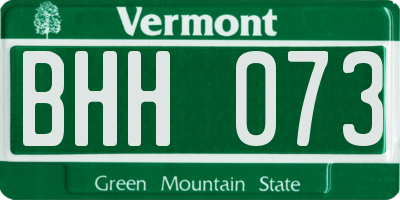 VT license plate BHH073