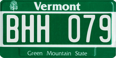 VT license plate BHH079