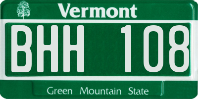 VT license plate BHH108