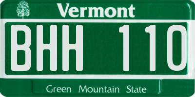 VT license plate BHH110
