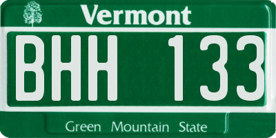 VT license plate BHH133