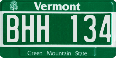 VT license plate BHH134
