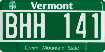 VT license plate BHH141