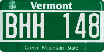 VT license plate BHH148