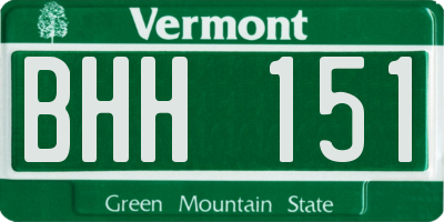 VT license plate BHH151