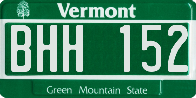 VT license plate BHH152